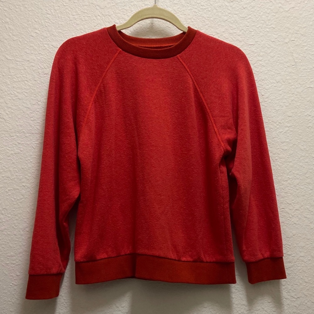 🆕 Red - Orange Fleece-Lined Sweatshirt
